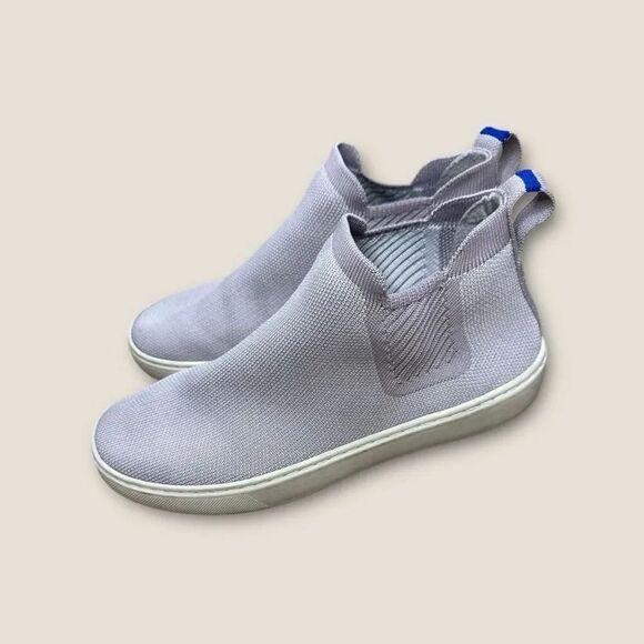 Rothy's The Chelsea Women's Size 6.5 Slip On Ankle Boots Lilac Gray Knit - Picture 3 of 8